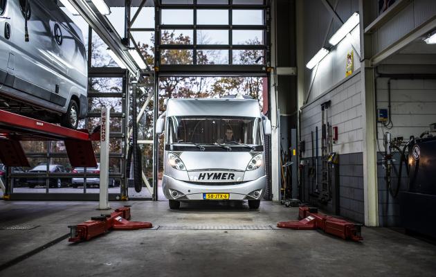 Camper in garage